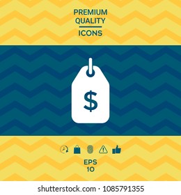 Tag with dollar symbol. Price tag icon for download