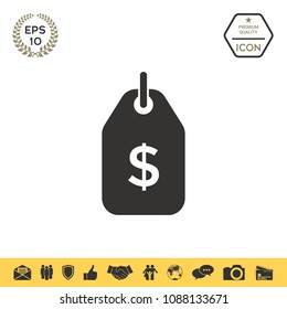 Tag with dollar symbol. Price tag icon for download