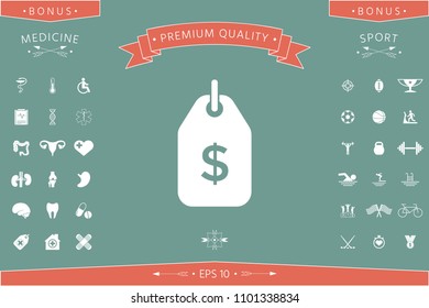 Tag with dollar symbol. Price tag icon for download