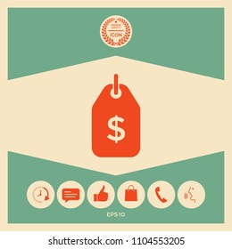 Tag with dollar symbol. Price tag icon for download