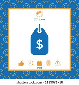 Tag with dollar symbol. Price tag icon for download