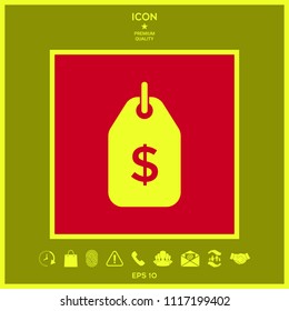 Tag with dollar symbol. Price tag icon for download