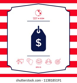 Tag with dollar symbol. Price tag icon for download