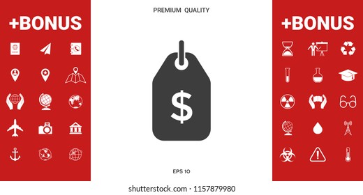 Tag with dollar symbol. Price tag icon for download