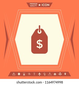 Tag with dollar symbol. Price tag icon for download