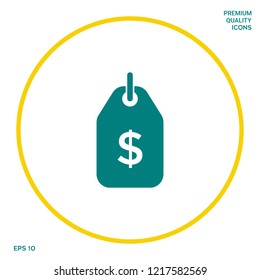 Tag with dollar symbol. Price tag icon for download