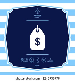 Tag with dollar symbol. Price tag icon for download