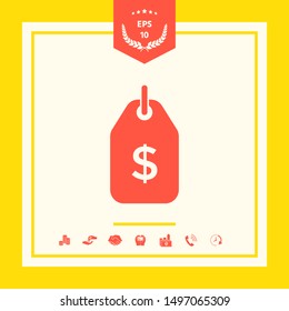 Tag with dollar symbol. Price tag icon for download
