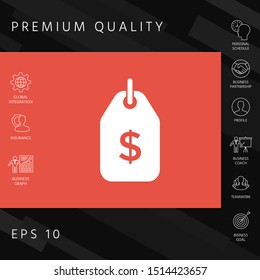 Tag with dollar symbol. Price tag icon for download