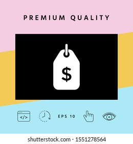 Tag with dollar symbol. Price tag icon for download
