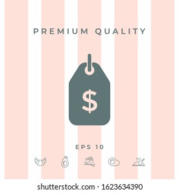 Tag with dollar symbol. Price tag icon for download