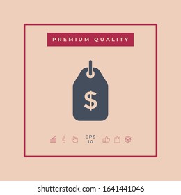 Tag with dollar symbol. Price tag icon for download