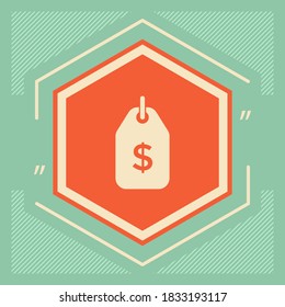 Tag with dollar symbol. Price tag icon for download