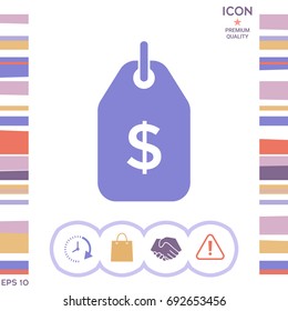 Tag with dollar symbol. Price tag icon for download