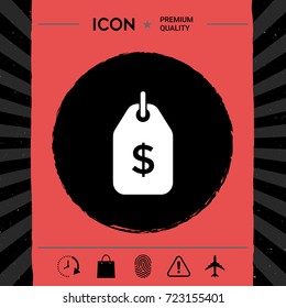 Tag with dollar symbol. Price tag icon for download
