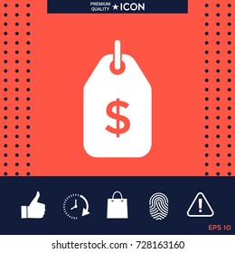 Tag with dollar symbol. Price tag icon for download