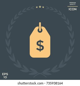 Tag with dollar symbol. Price tag icon for download