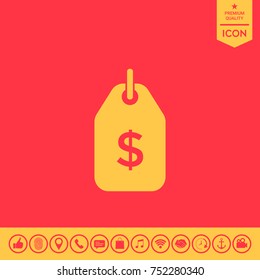 Tag with dollar symbol. Price tag icon for download