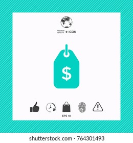 Tag with dollar symbol. Price tag icon for download