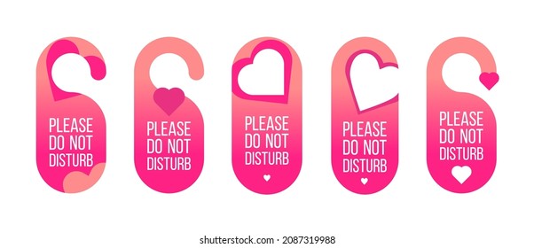 Tag door valentines disturb on red background. Vector icon. Holiday concept. Vector banner.