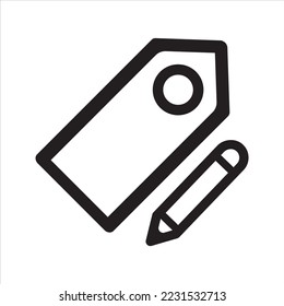 Tag edit icon. Vector and glyph