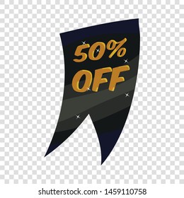 Tag fifty percent discount icon. Cartoon illustration of tag fifty percent discount vector icon for web