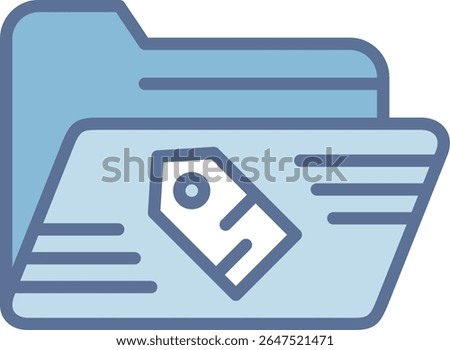 Tag Filled Blue Tone Icon