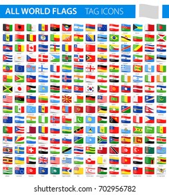 Tag Flag Icons - All World Vector Illustration