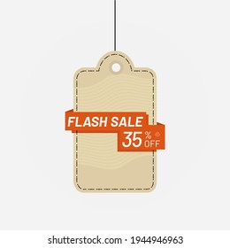 Tag flash sale discount 35 off label vector