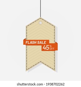 Tag flash sale discount label 45 off Vector