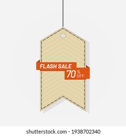 Tag flash sale discount label 70 off Vector