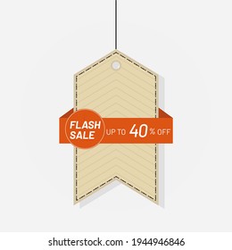 Tag flash sale label discount 40 off Vector