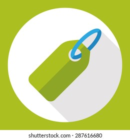 tag flat icon with long shadow