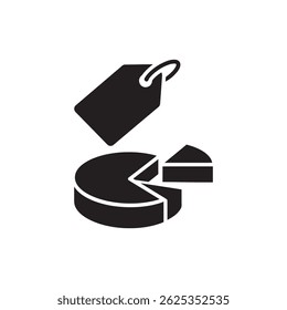 Marca Flutuante Acima de Fatias de Pizza Representando Dados e Análise Comercial