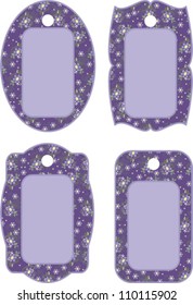 tag with flowers for scrapbook, vector illustration