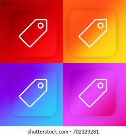 Tag four color gradient app icon set