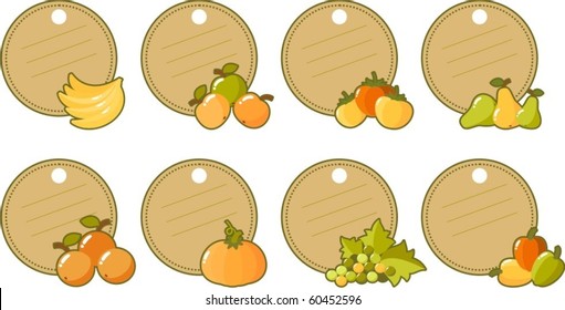 Tag with fruits and vegetables