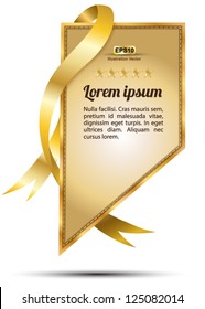 Tag gold ribbon rectangle / for sale , promotion, special product