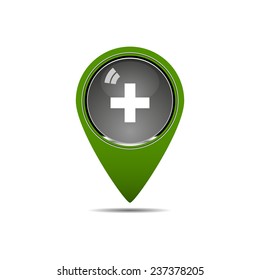 Tag green icon cross