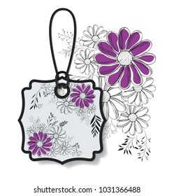 tag hanging with floral pattern