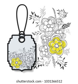 tag hanging with floral pattern