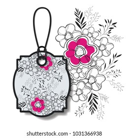 tag hanging with floral pattern