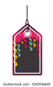 tag hanging with party balloons air