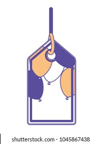 tag hanging with party balloons air