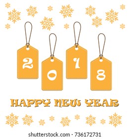 Tag Happy New Year Vector Illustration