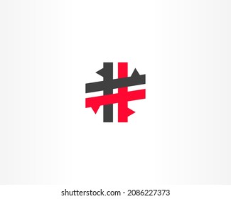 Tag Hashtag line logo concept design