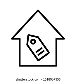 tag home thin line vector icon