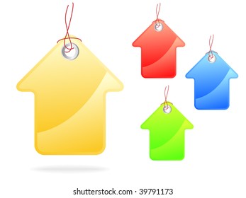 Tag house or arrow shape Vector. Visit my portfolio for big collection of tags