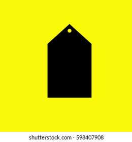 tag icon. Black icon and yellow