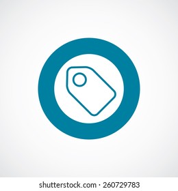 tag icon bold blue circle border, white background  